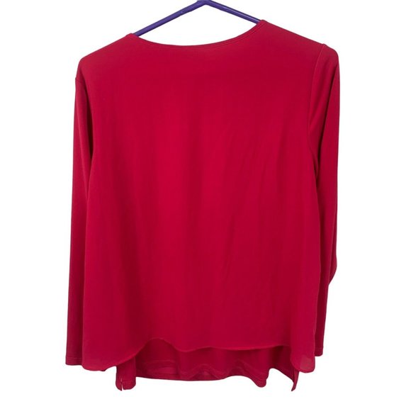 Susan Graver Womens Blouse Top Small Pink Long Sleeve Business Dressy Pleated - Picture 12 of 13